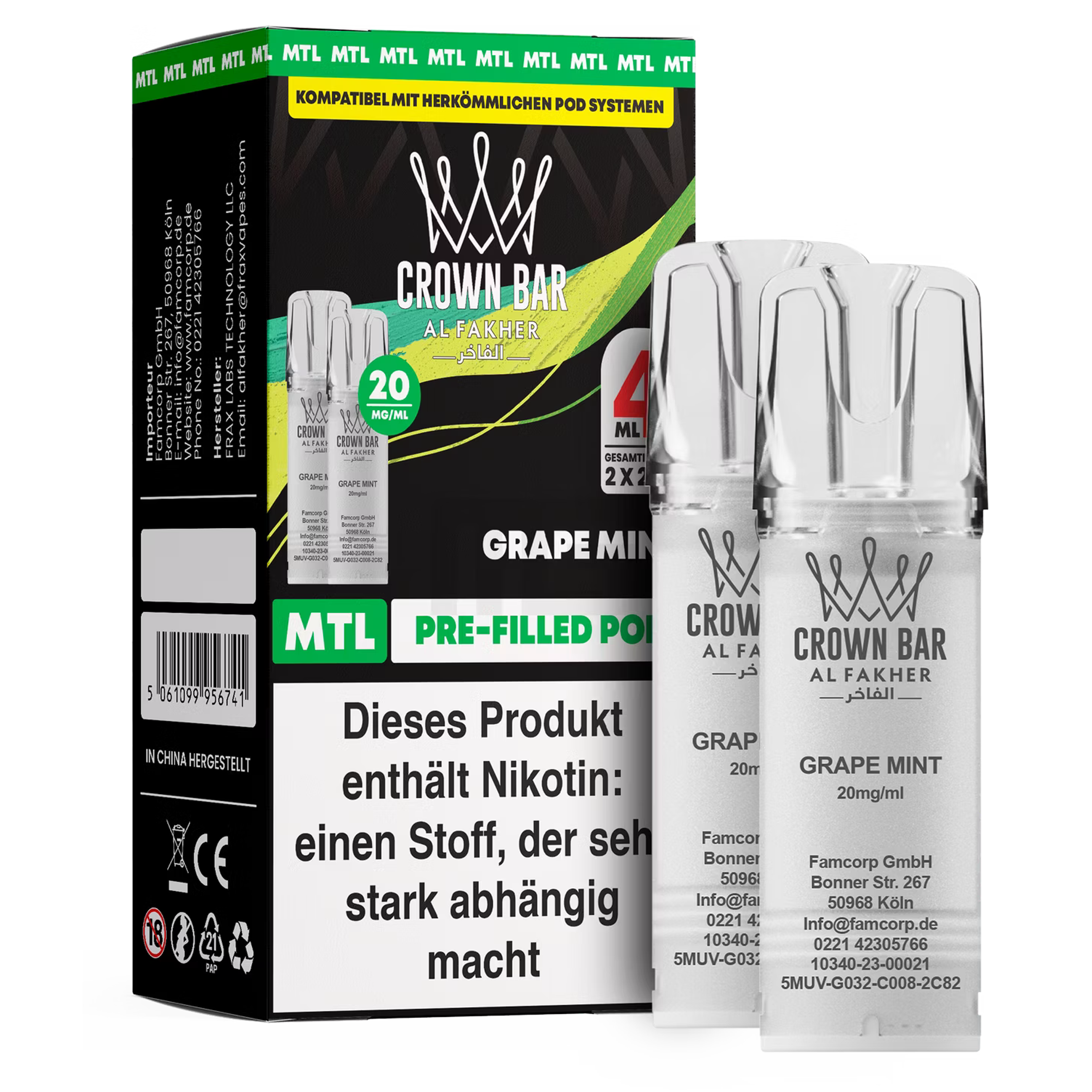 Al Fakher - Prefilled Pods - Grape Mint 20mg