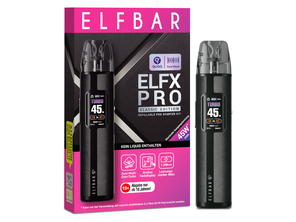ElfBar - ELFX PRO Pod Kit - Black PRO