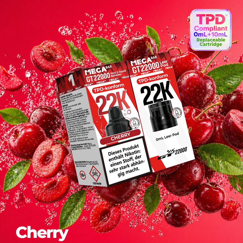 MEGABAR 22K - Prefilled Pod-Liquid 0+10ml - Cherry