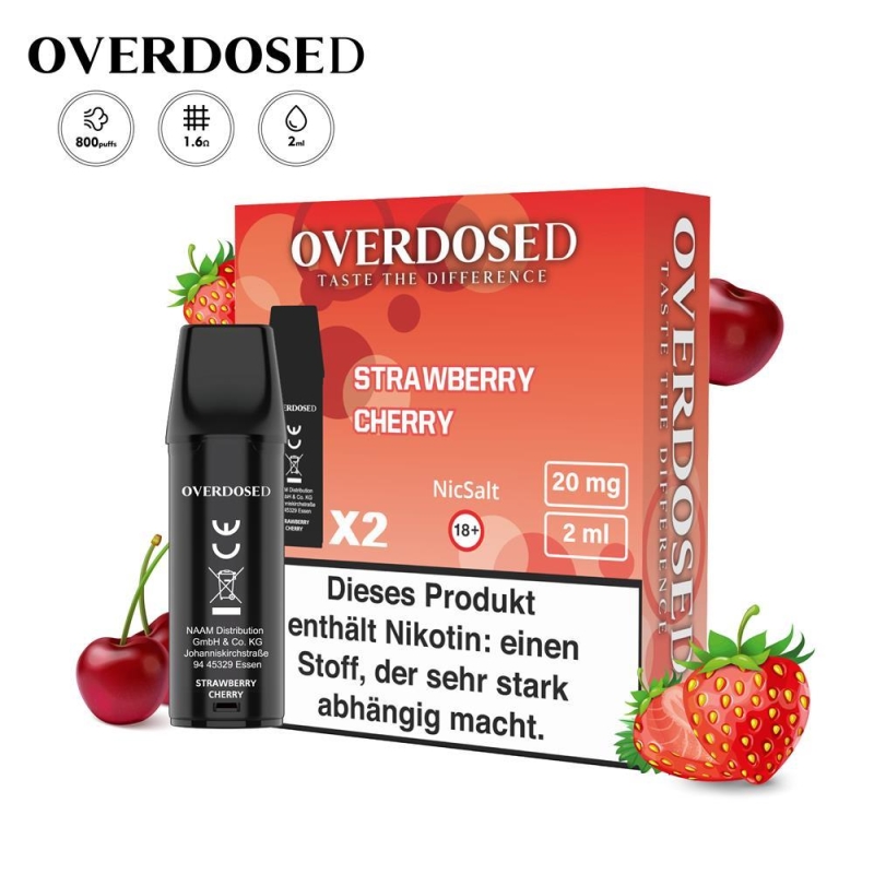 Overdosed - Pod - Strawberry Cherry 20mg
