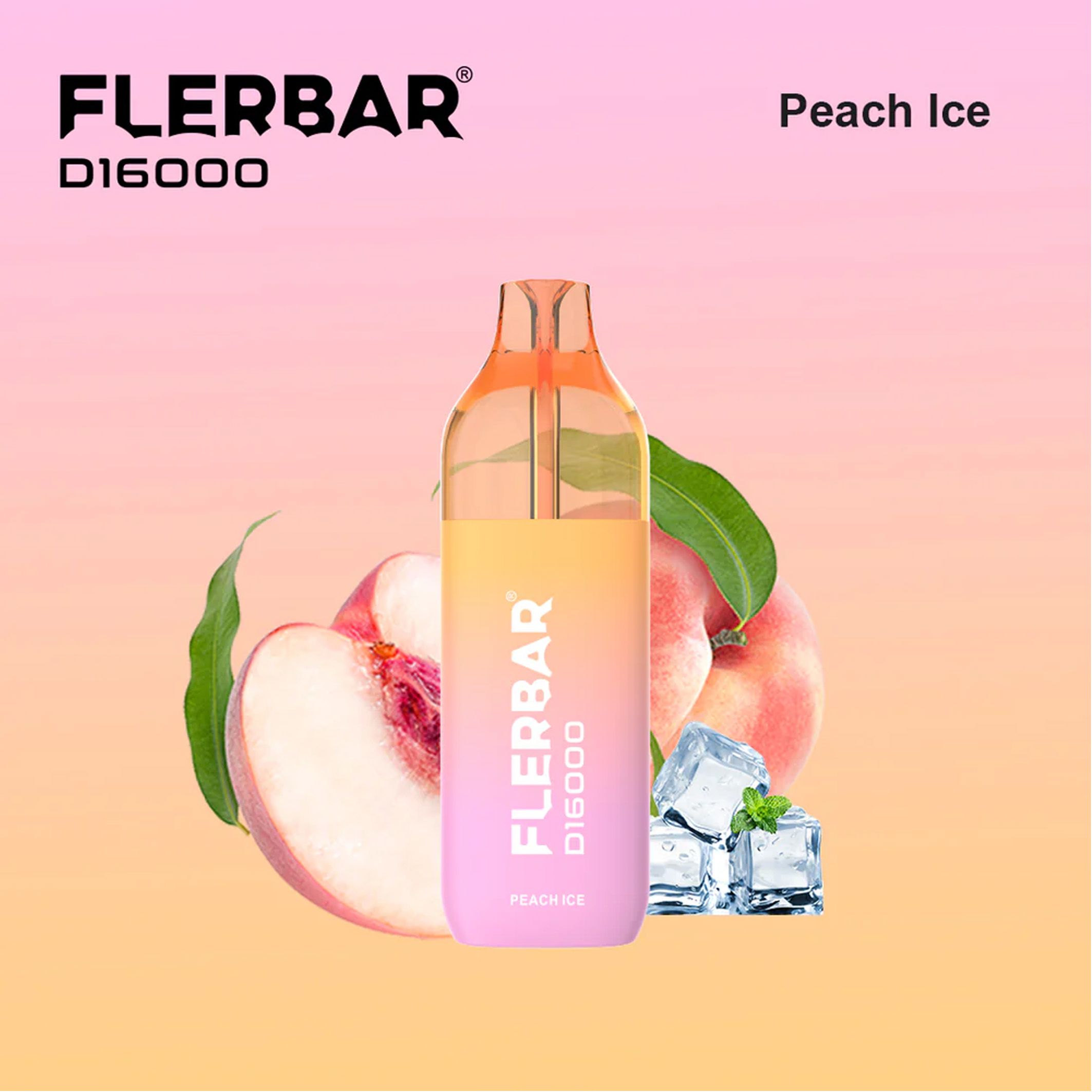 Flerbar D16000 - Peach Ice - Vape 2ml + Pod 10ml