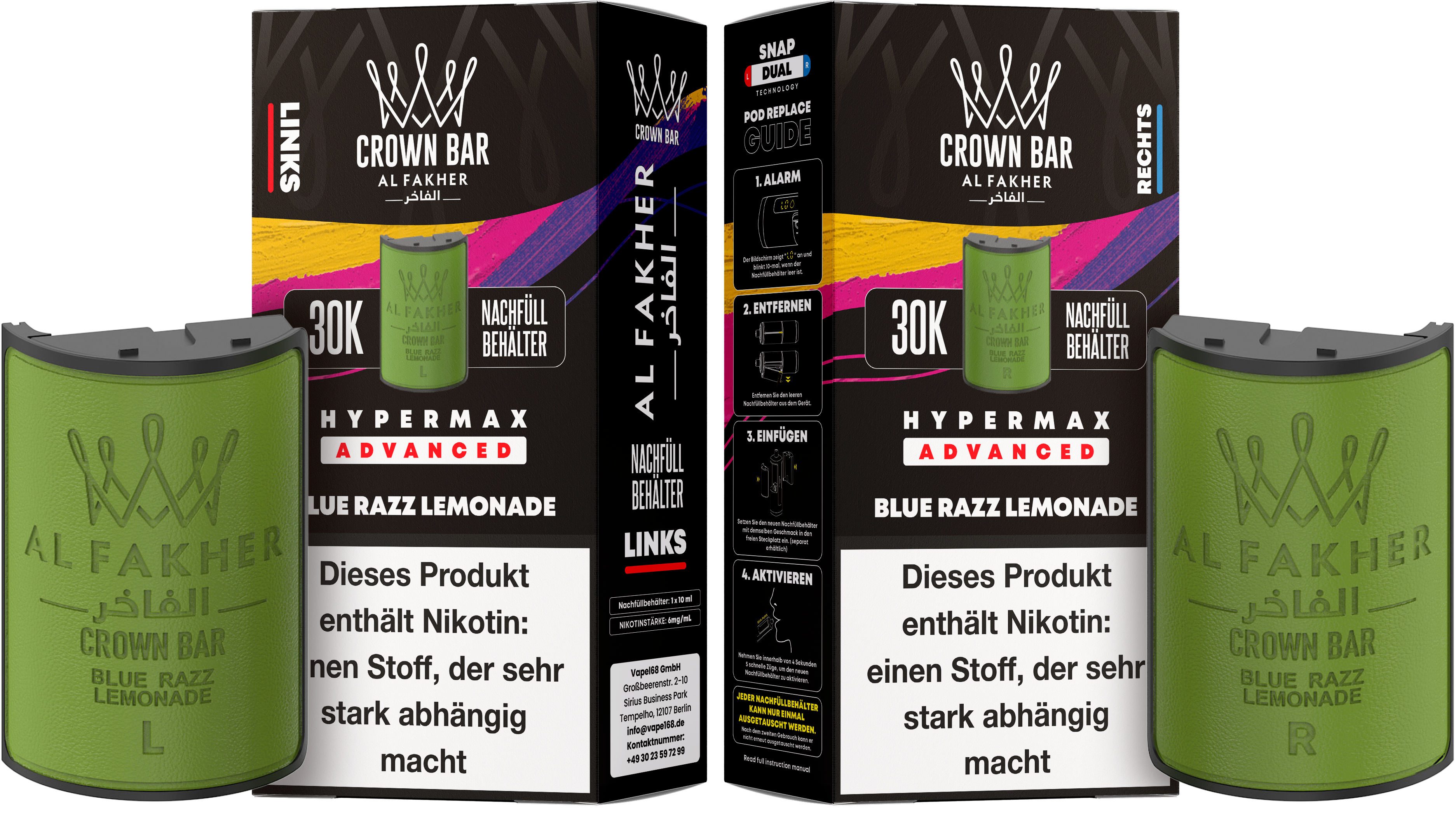 Al Fakher - Hypermax 30k 2x10ml Pod-Set - Blue Razz Lemonade