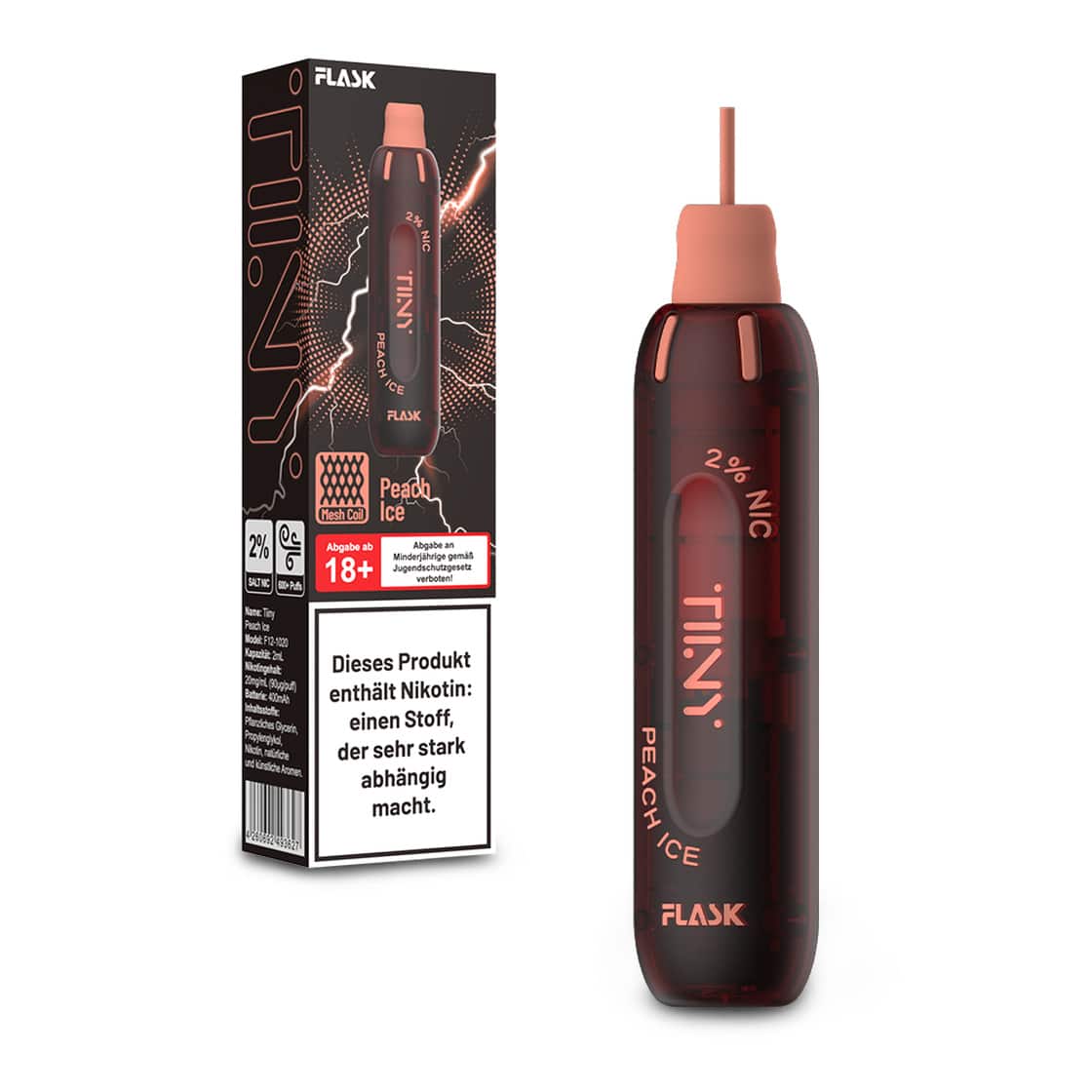Tiiny Flask - Vape - Peach Ice 20mg