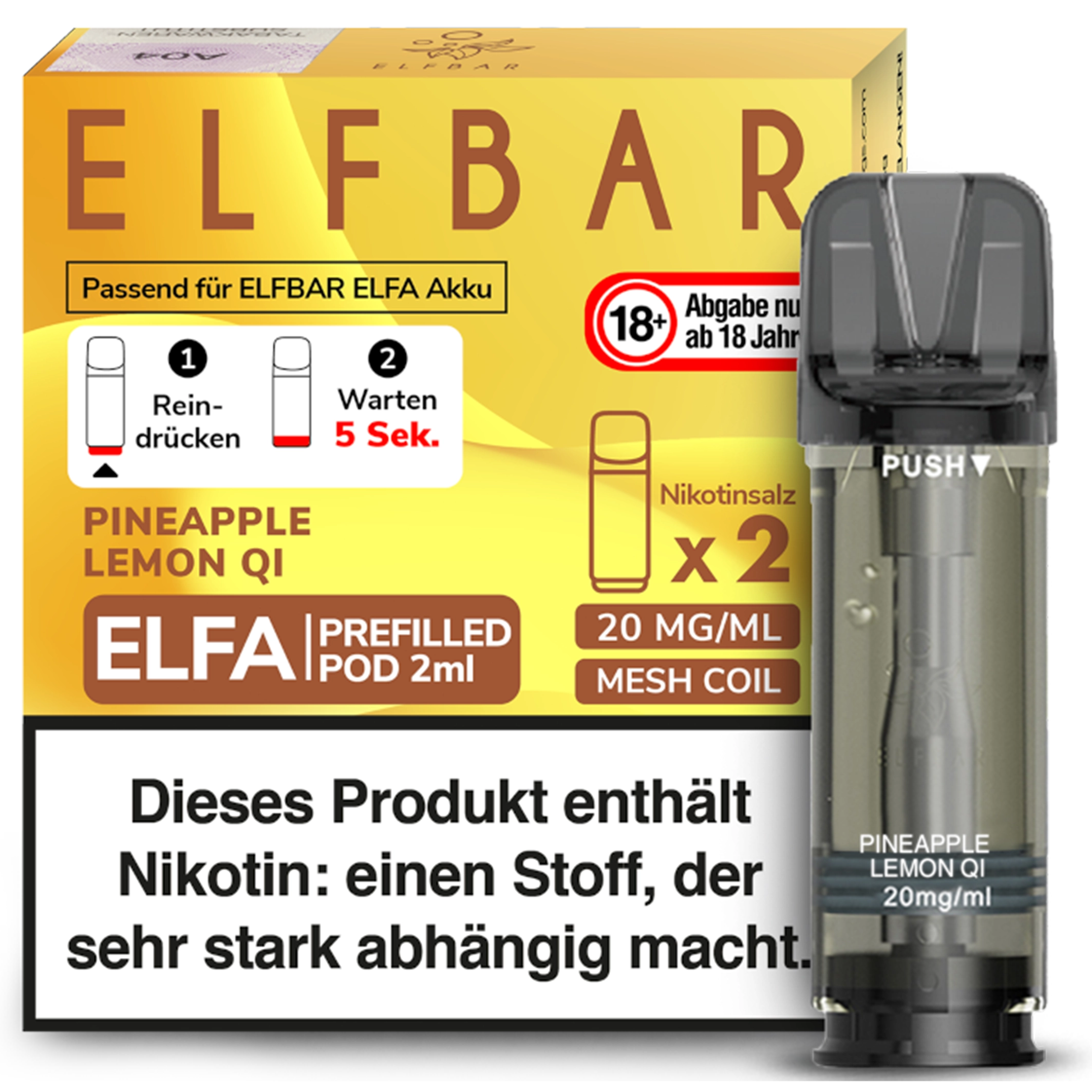 ElfBar - ELFA Pod - Pineapple Lemon QI 20mg