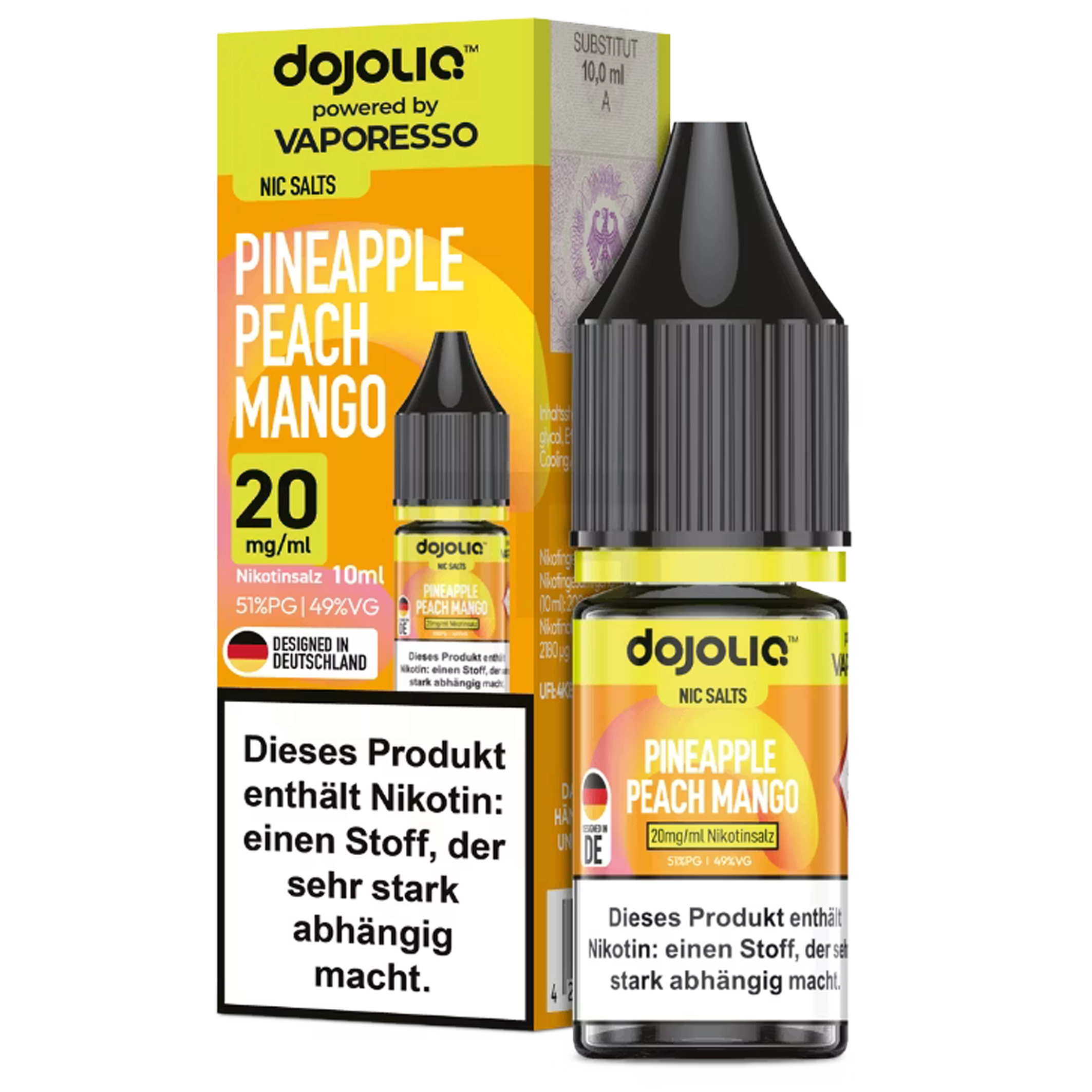 Dojoliq by Vaporesso Liquid - Pineapple Peach Mango 10ml - 20mg
