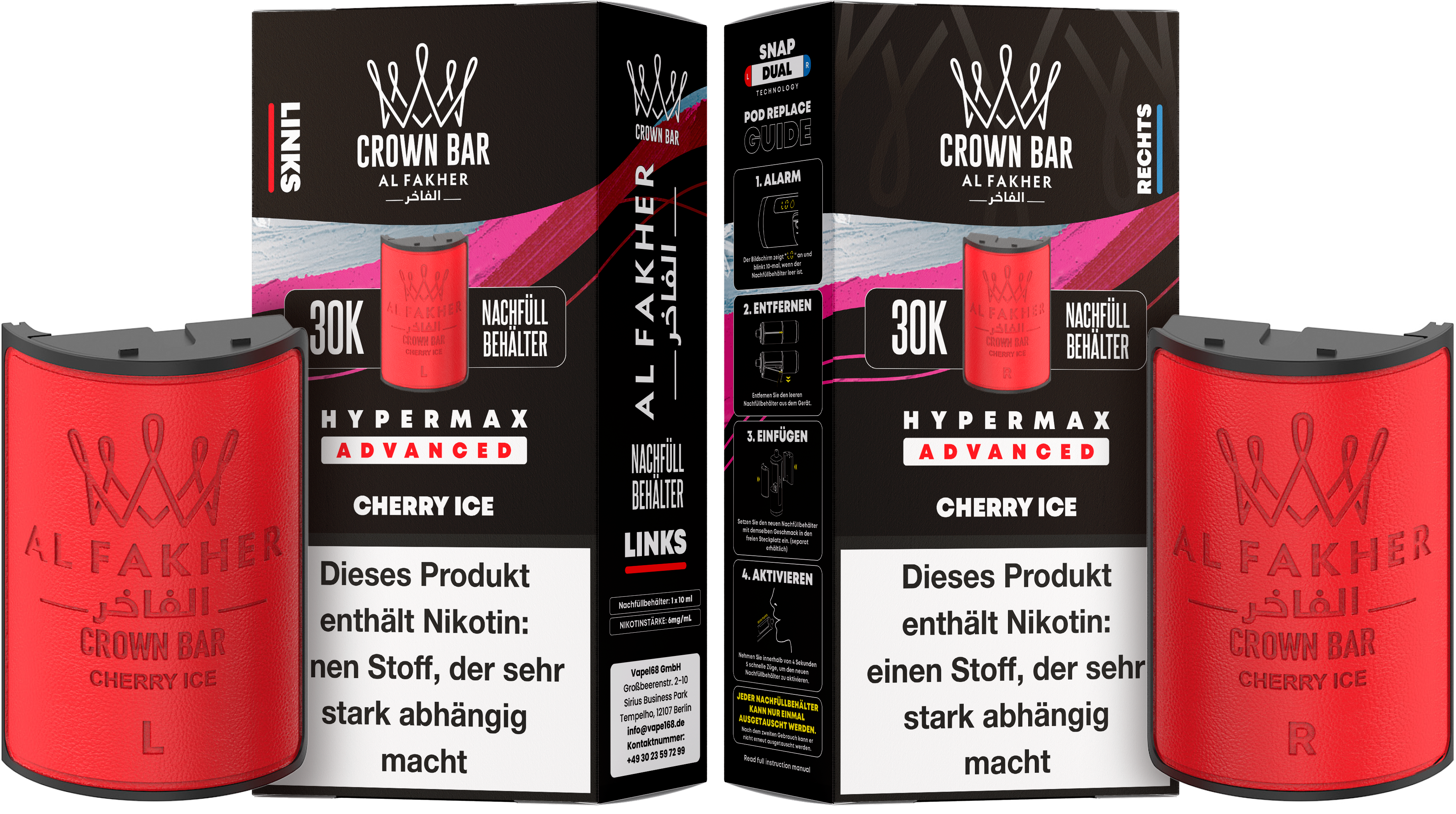 Al Fakher - Hypermax 30k 2x10ml Pod-Set - Cherry Ice