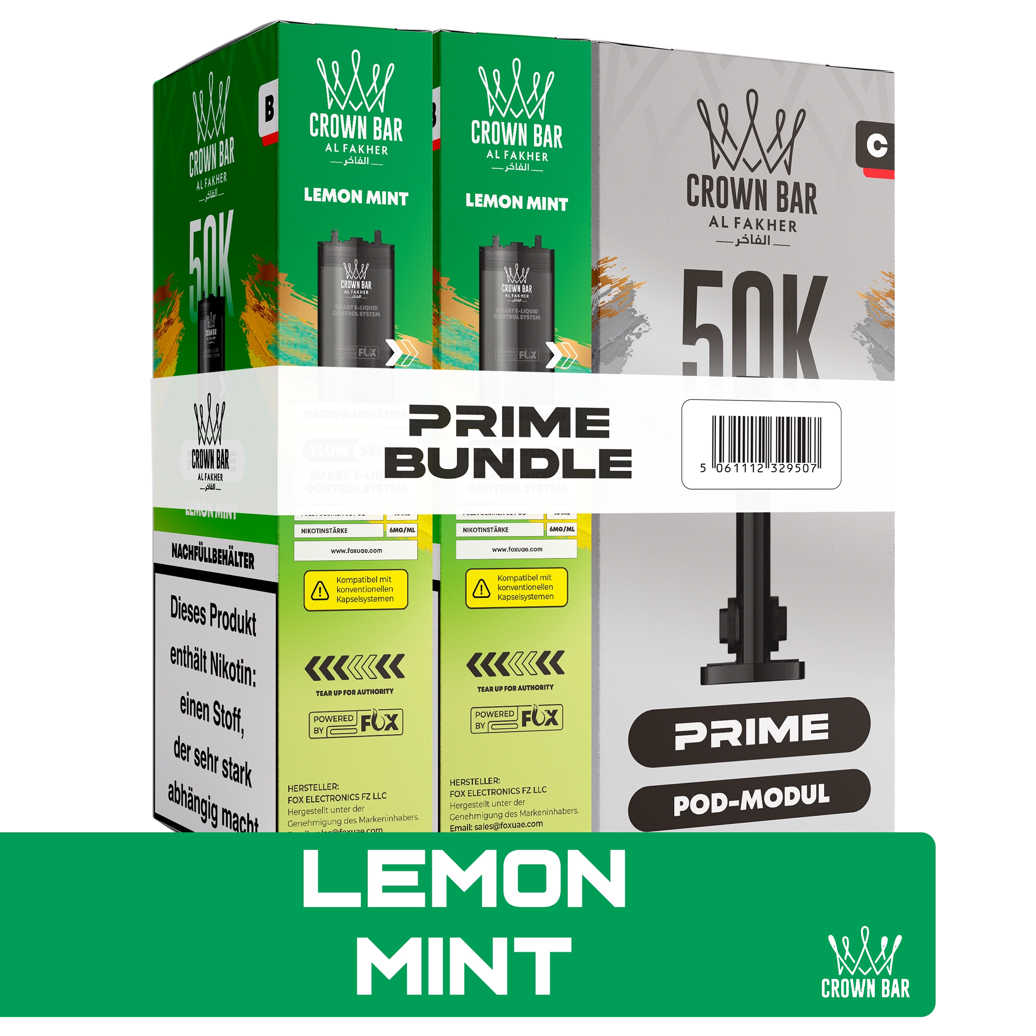 Al Fakher - Hypermax Prime 50K 2er Pod+Coil - Lemon Mint