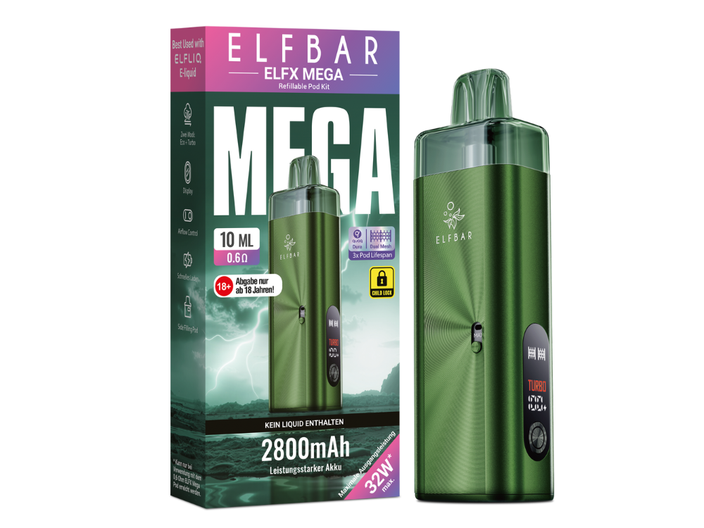 ElfBar - ELFX Mega Basisgerät - Green
