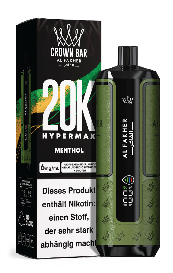Al Fakher - Hypermax 20k 2ml Gerät + 2x10ml Pod - Menthol