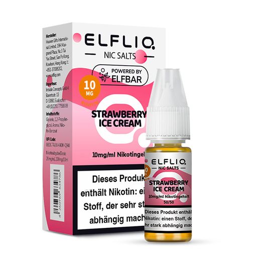 ElfLiq by Elfbar - Strawberry Ice Cream 10ml - 10mg