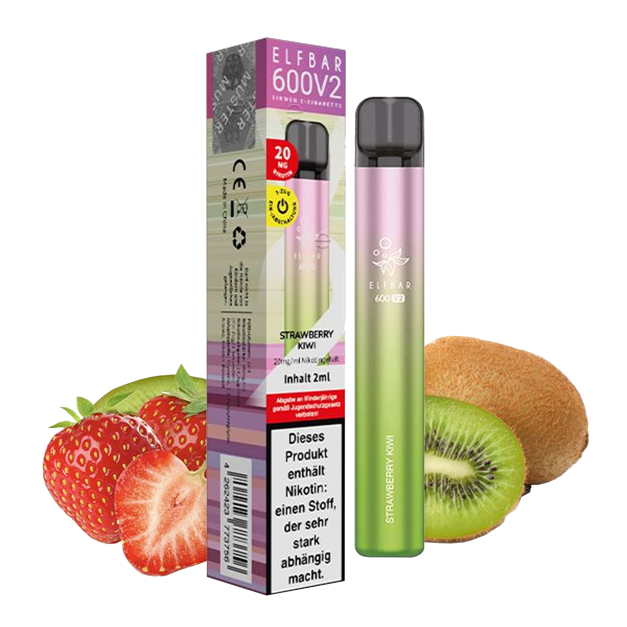 ElfBar 600 V2 CP - Vape - Strawberry Kiwi 20mg