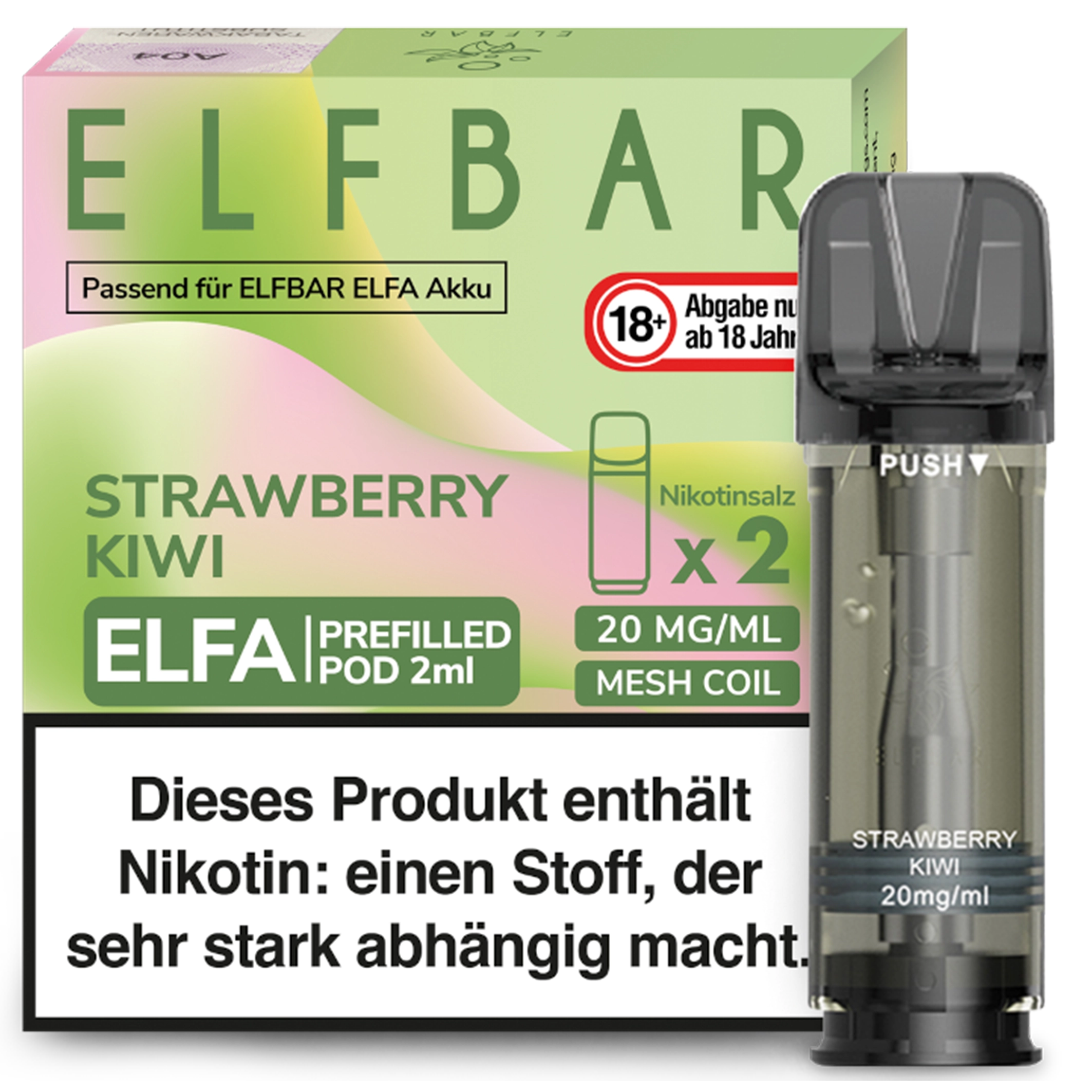 ElfBar - ELFA Pod - Strawberry Kiwi 20mg