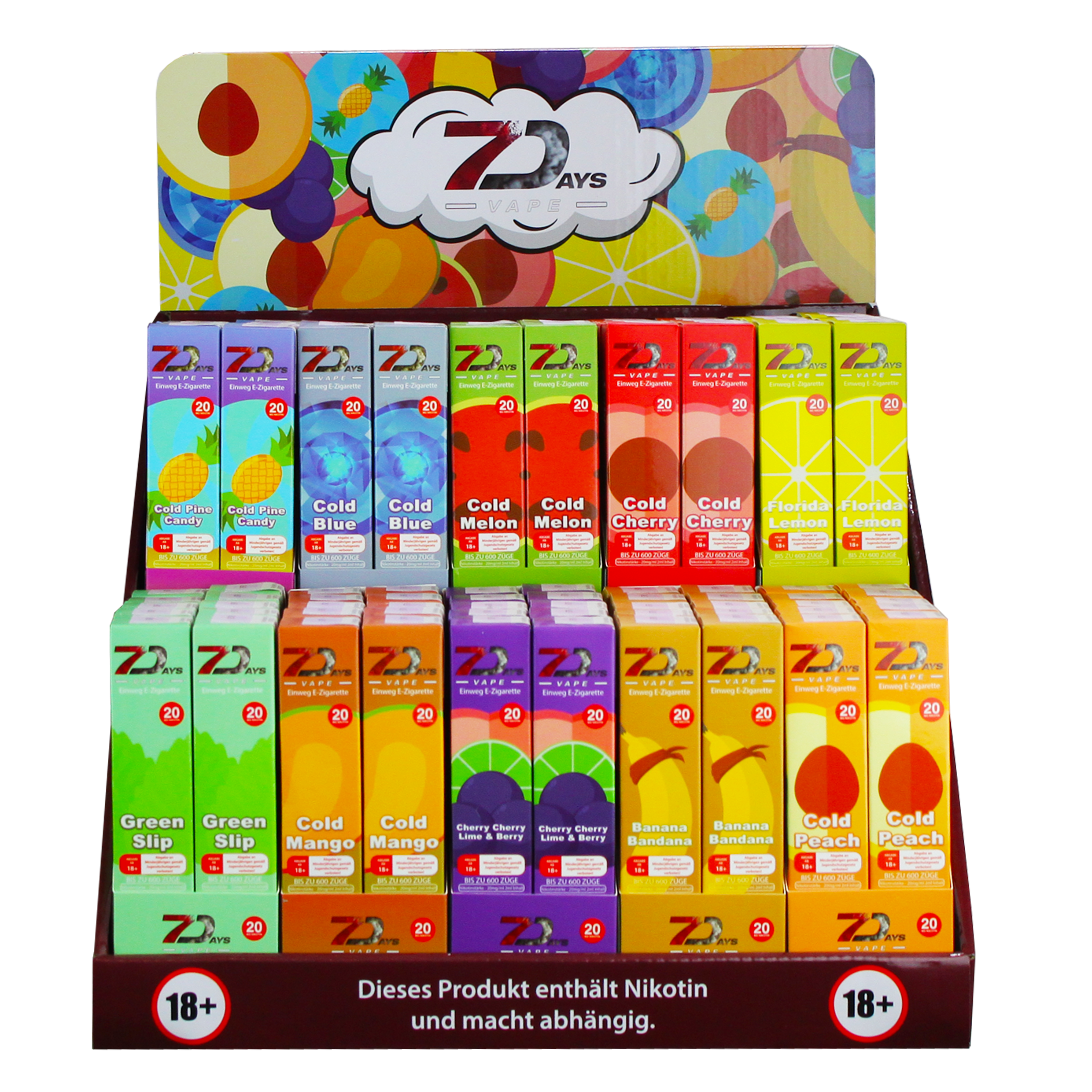7Days Vape die perfekte Einweg E-Shisha zum mitnehmen. 7Days Vape die perfekte Einweg E-Shisha zum mitnehmen.