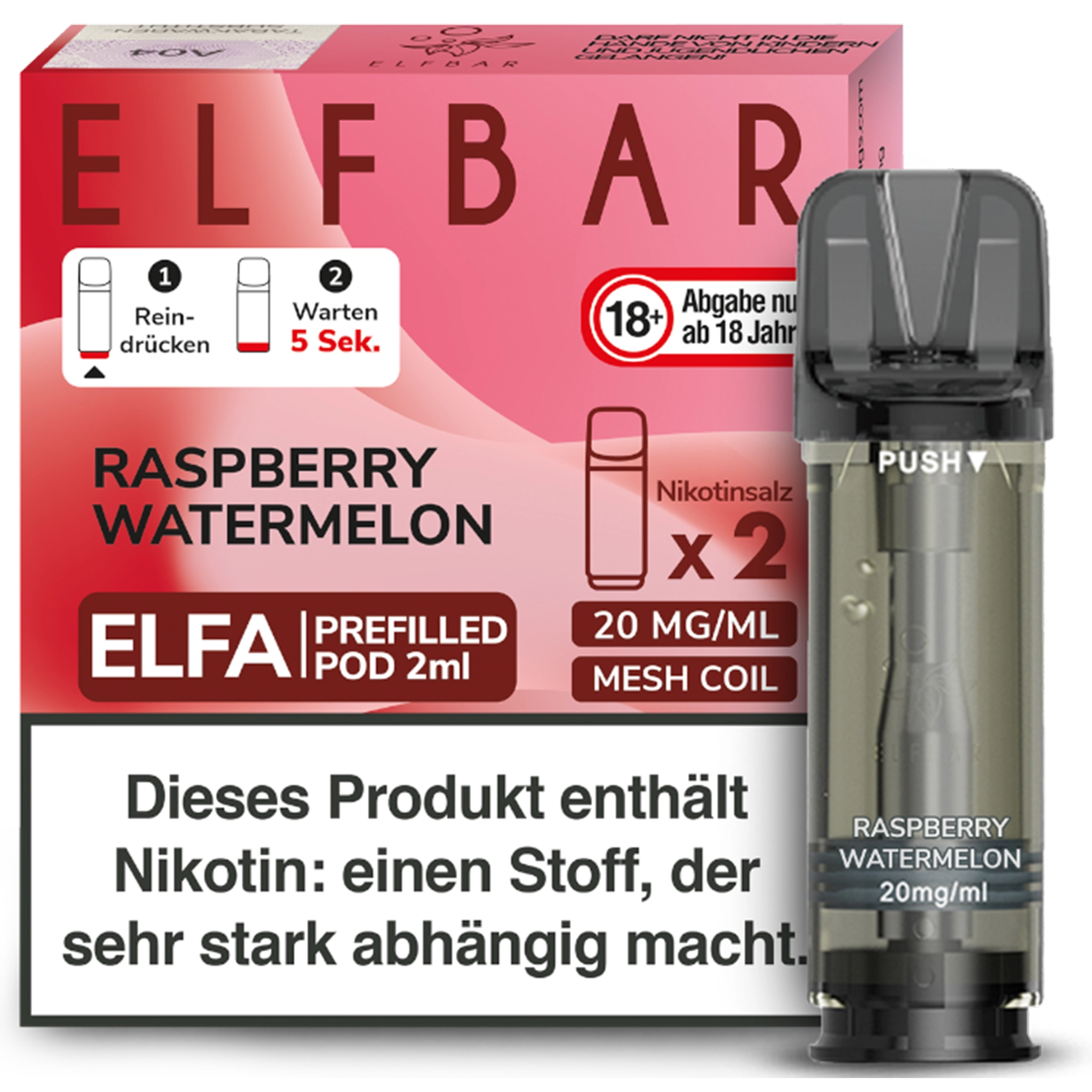 ElfBar - ELFA Pod - Raspberry Watermelon 20mg