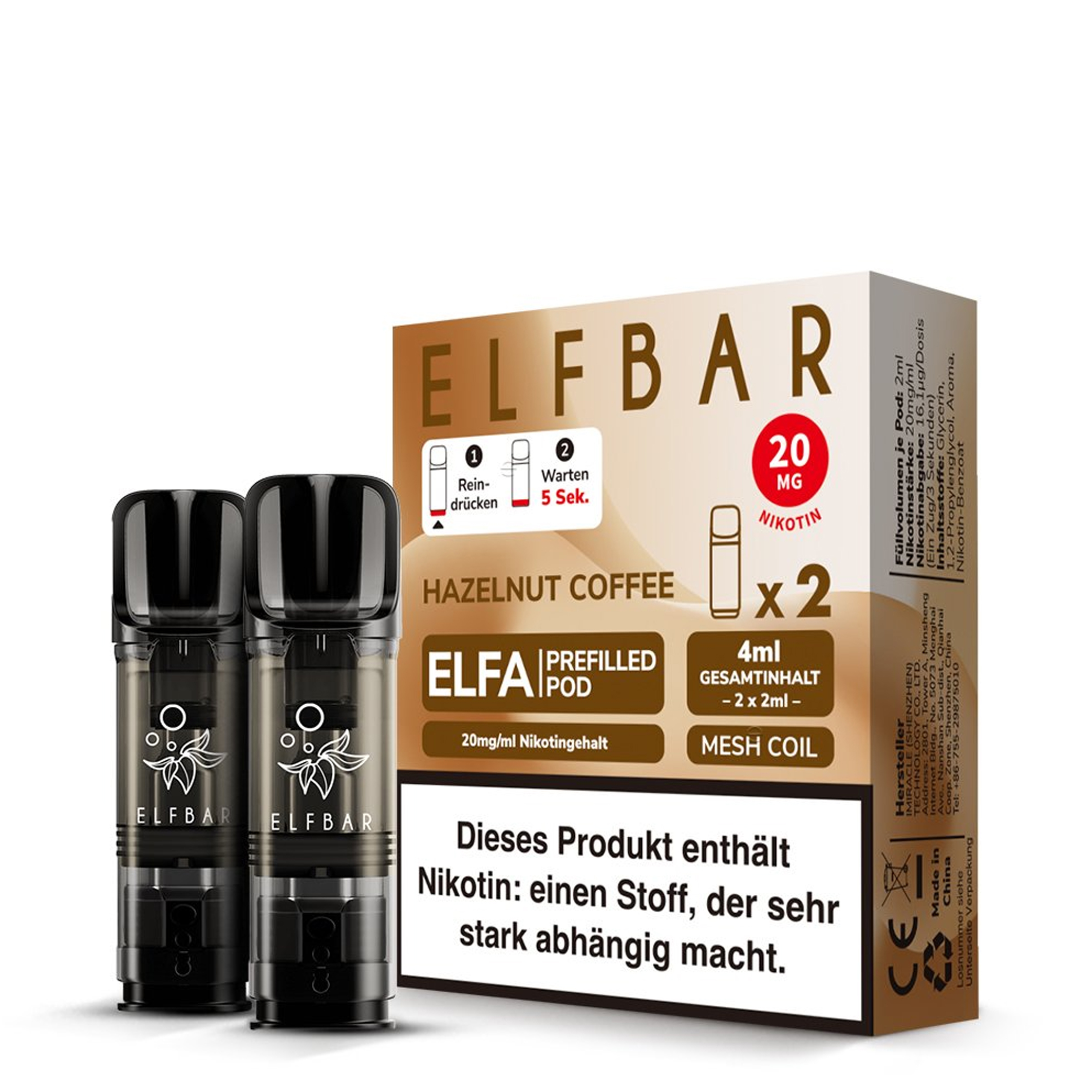 ElfBar - ELFA Pod - Hazelnut Coffee 20mg