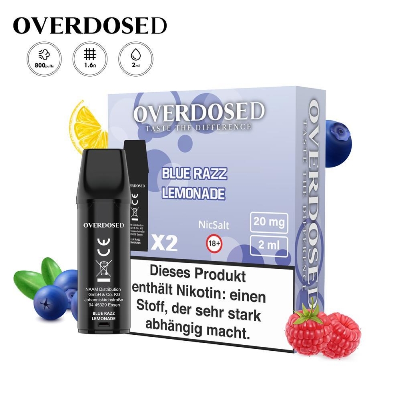 Overdosed - Pod - Blue Razz Lemonade 20mg