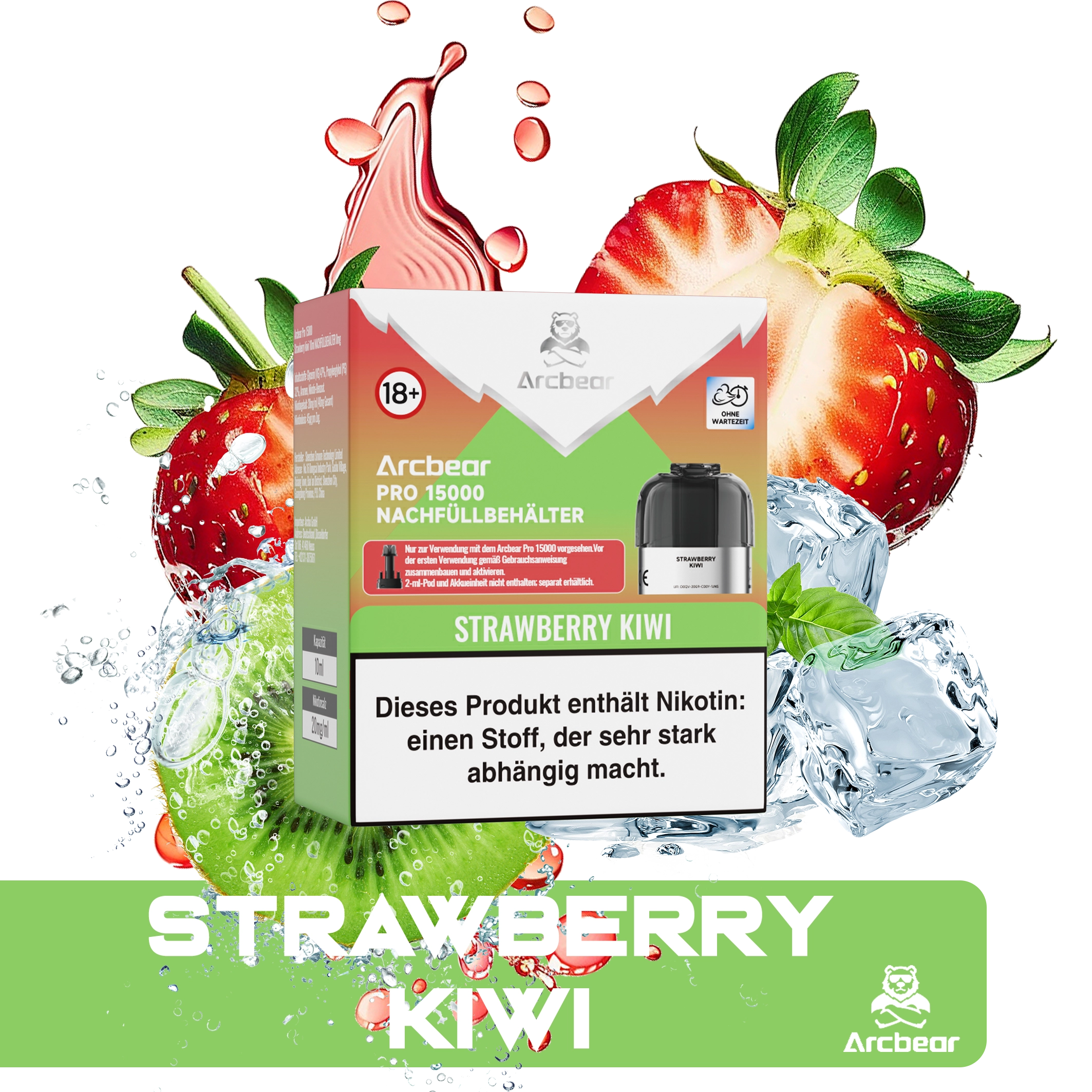 Arcbear - Pro 15000 Pod Set - Strawberry Kiwi