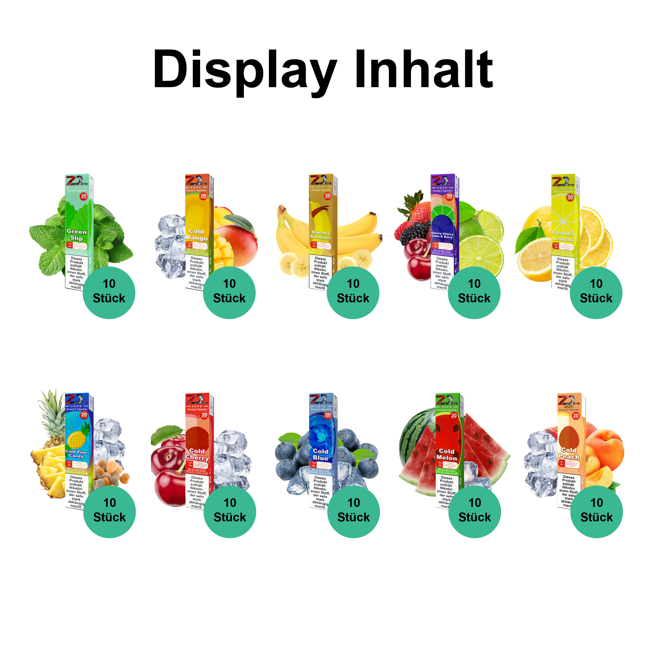 7Days Vape die perfekte Einweg E-Shisha zum mitnehmen. 7Days Vape die perfekte Einweg E-Shisha zum mitnehmen.