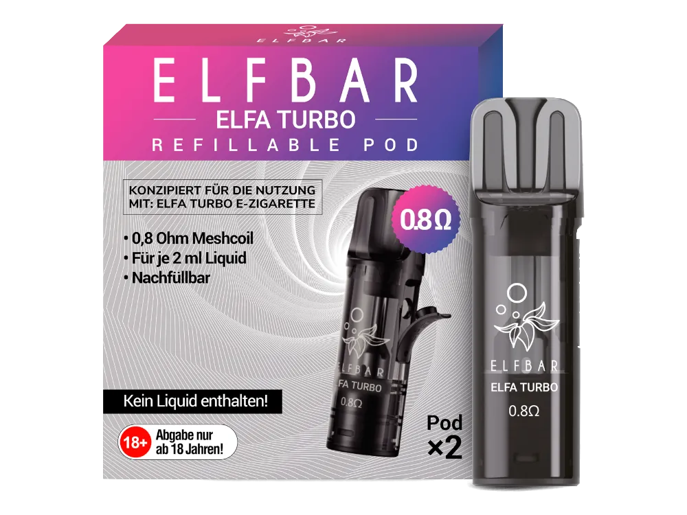 ElfBar - ELFA Leerpod TURBO 0,8 Ohm - Pod 2er Pack 2ml