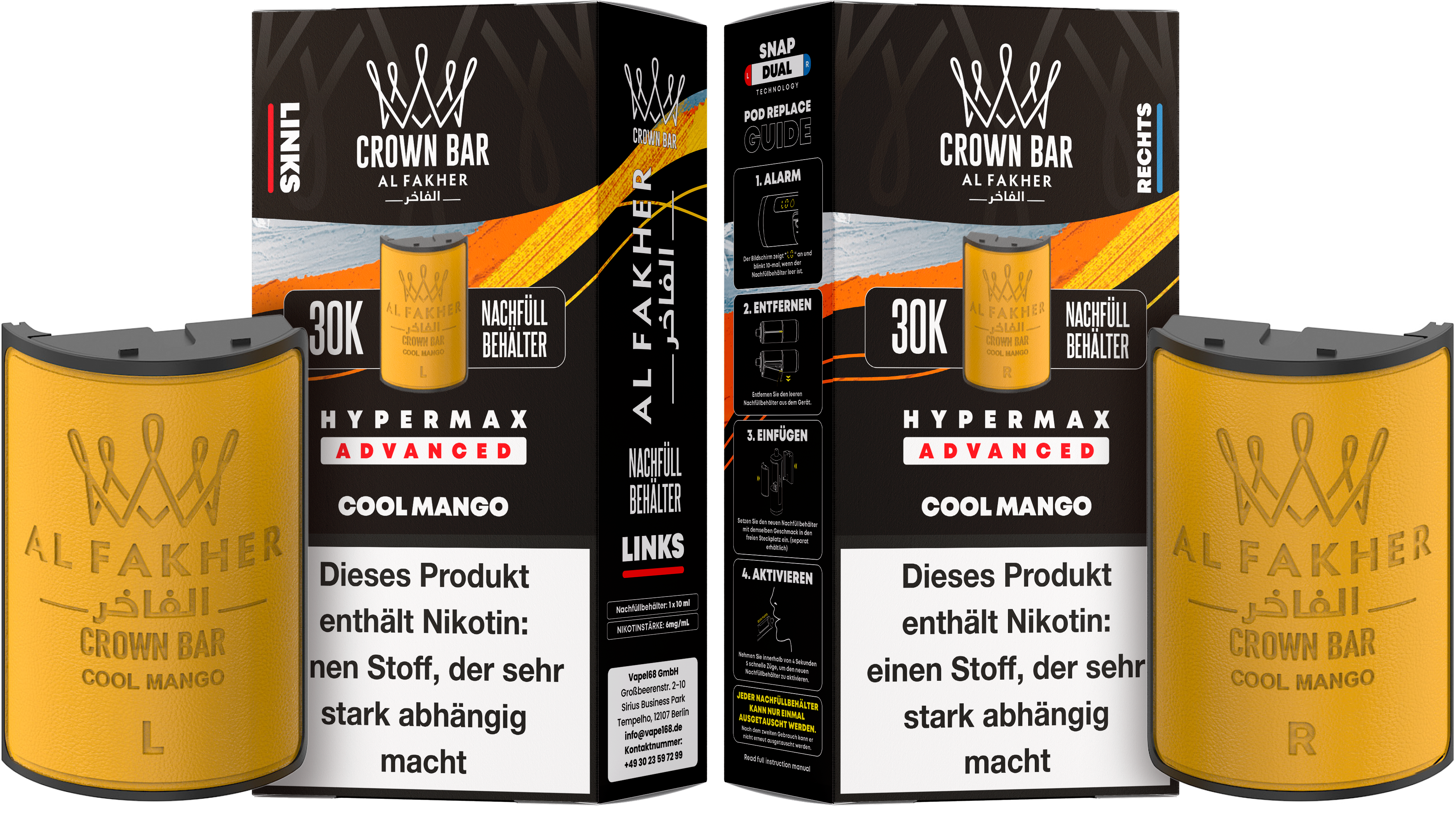 Al Fakher - Hypermax 30k 2x10ml Pod-Set - Cool Mango