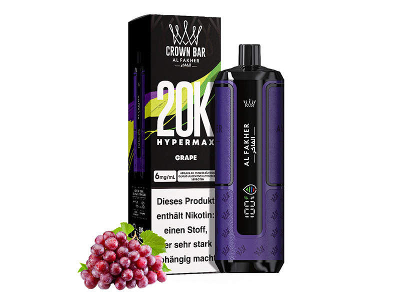 Al Fakher - Hypermax 20k 2ml Gerät + 2x10ml Pod - Grape