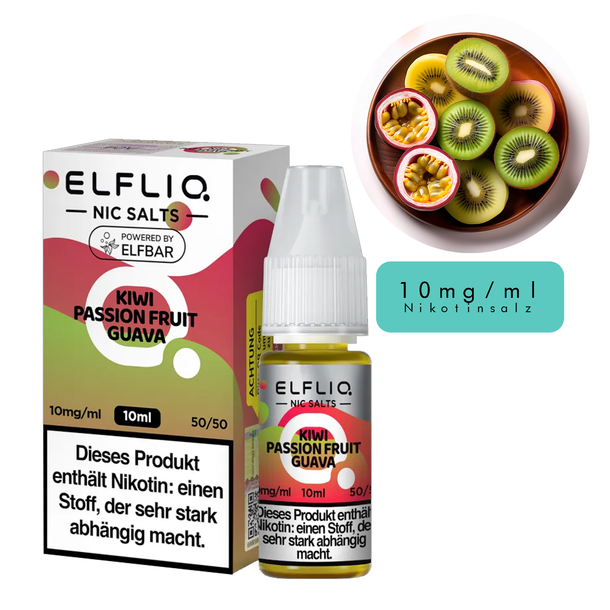 ElfLiq by Elfbar - Kiwi Passion Fruit Guava 10ml - 10mg