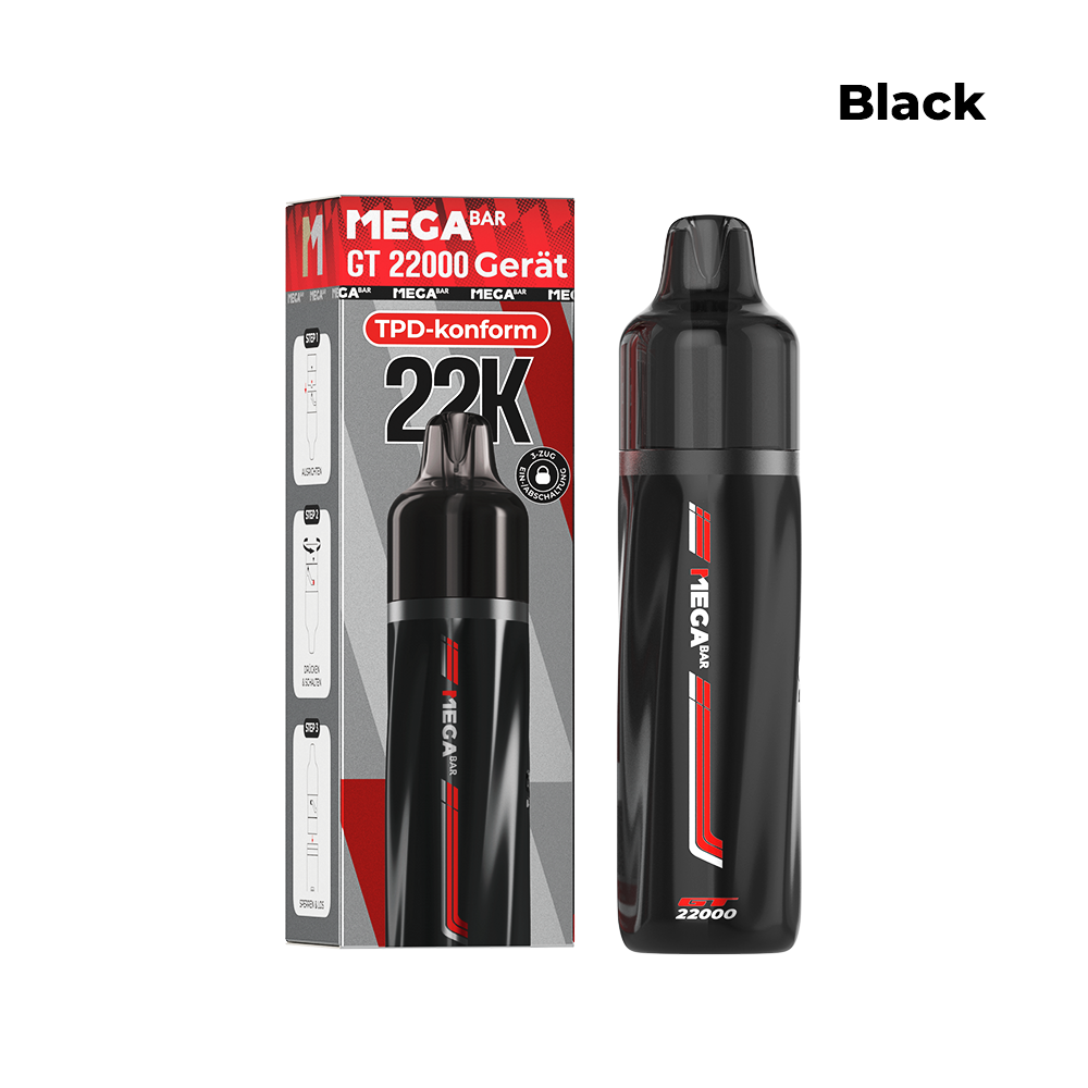 MEGABAR GT22000 - E-Zigarette Basisgerät - Black