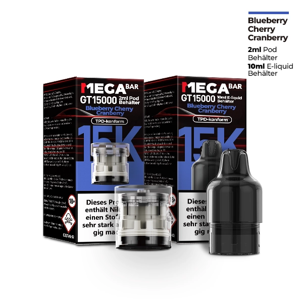 MEGABAR GT15000 - Prefilled Pod-Liquid - Blueberry Cherry Cranberry