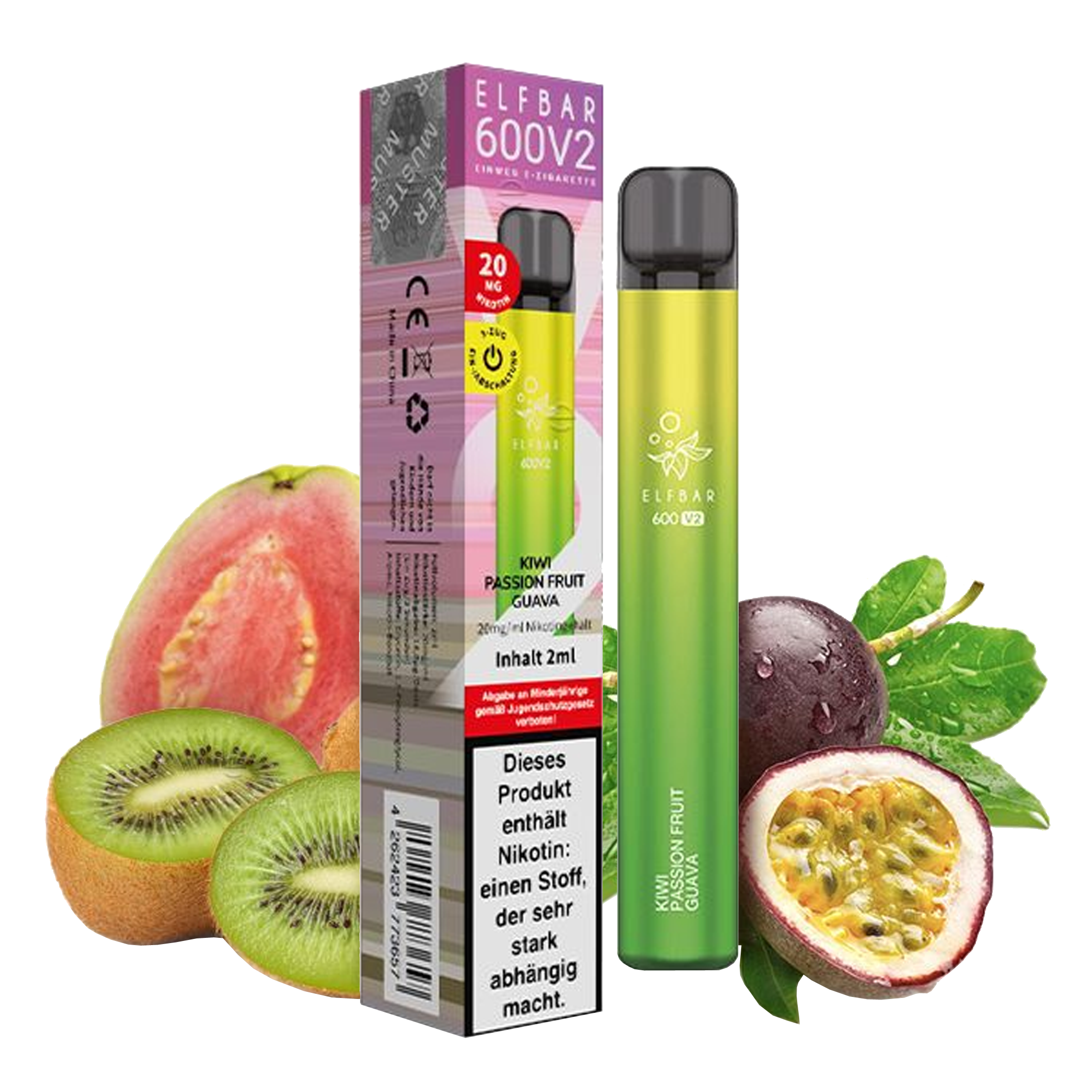 ElfBar 600 V2 CP - Vape - Kiwi Passion Fruit Guava 20mg