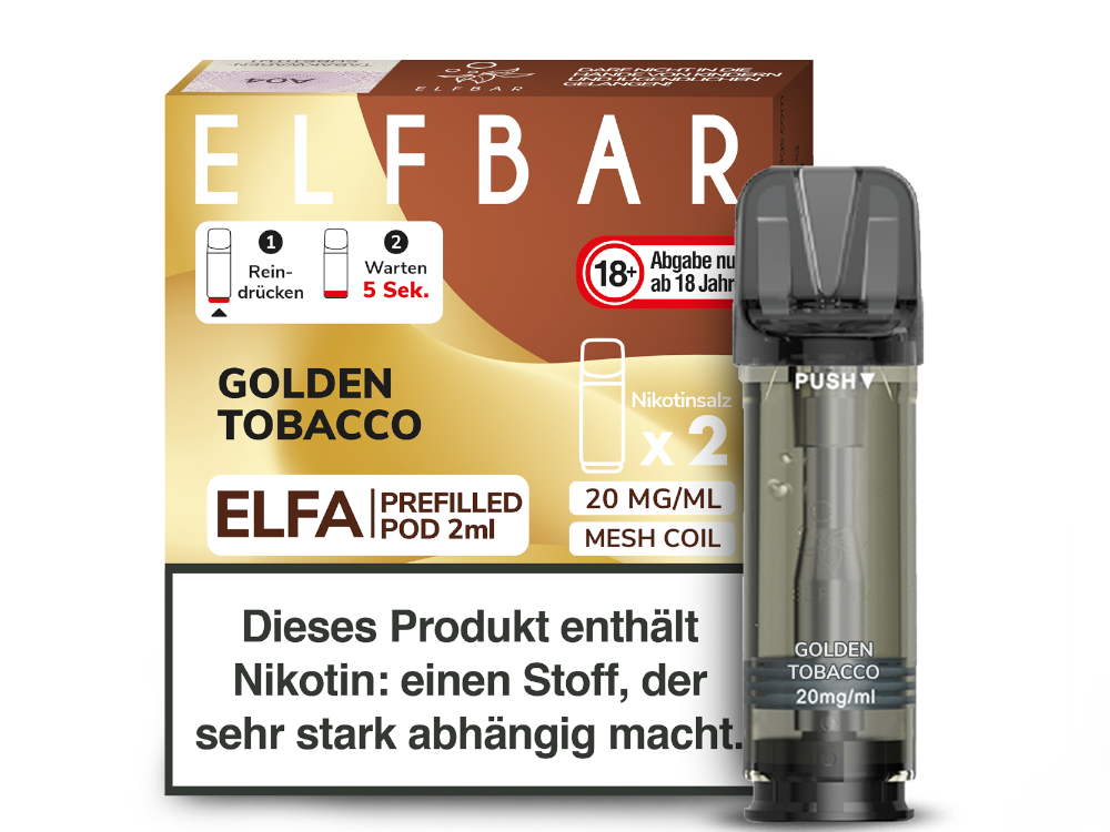 ElfBar - ELFA Pod - Golden Tobacco 20mg