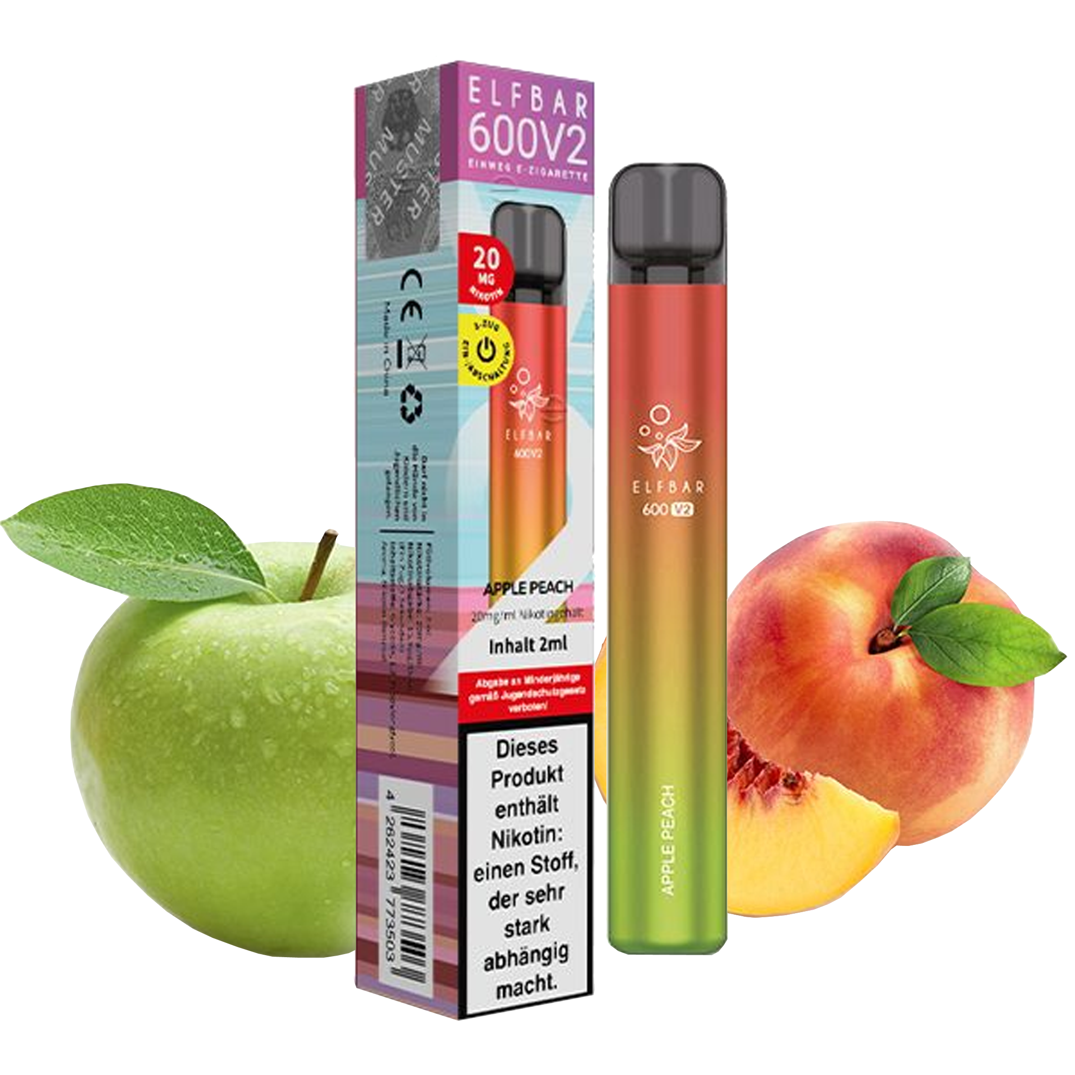 ElfBar 600 V2 CP - Vape - Apple Peach 20mg