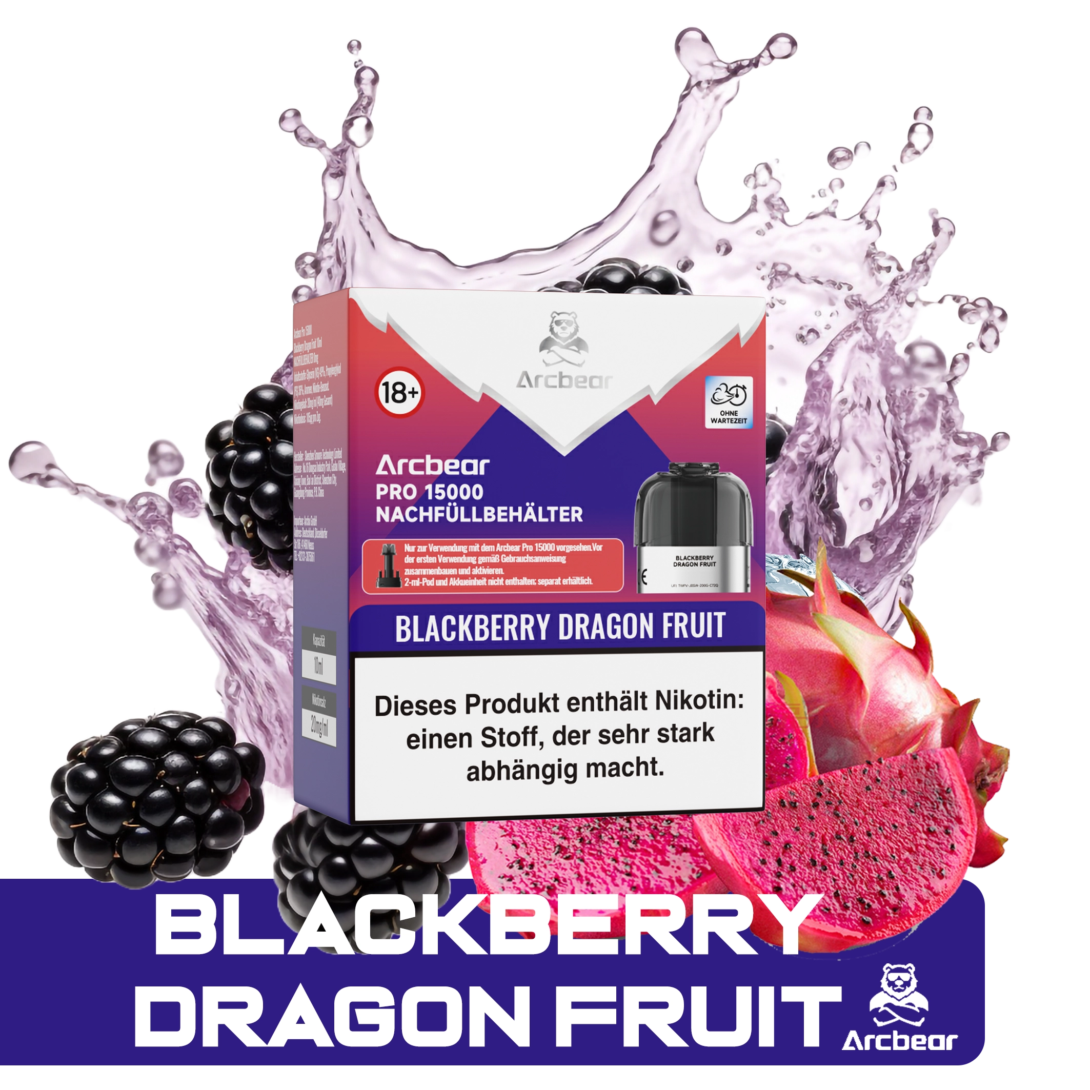 Arcbear - Pro 15000 Pod Set - Blackberry Dragon Fruit