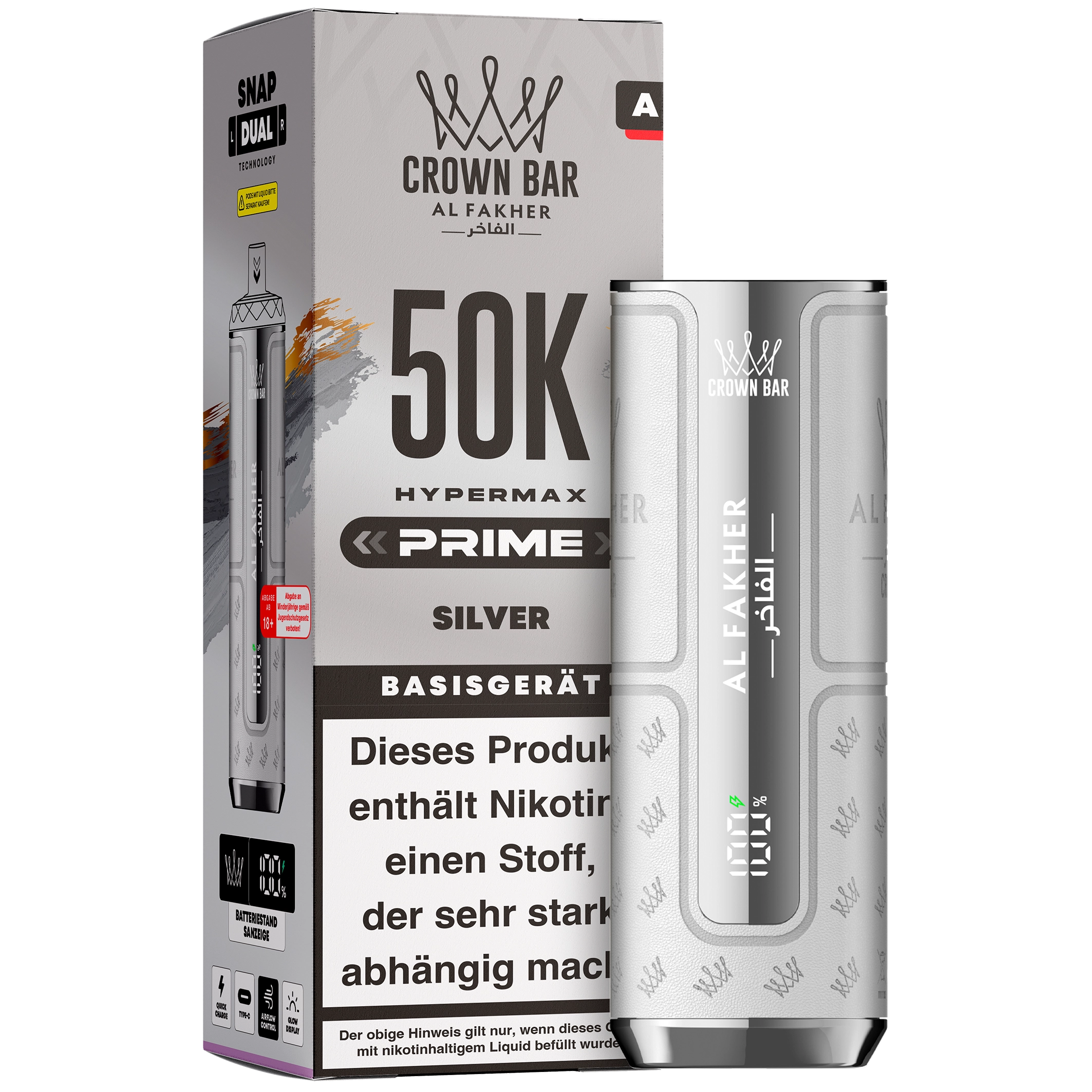 Al Fakher - Hypermax Prime 50K Akku - Silver