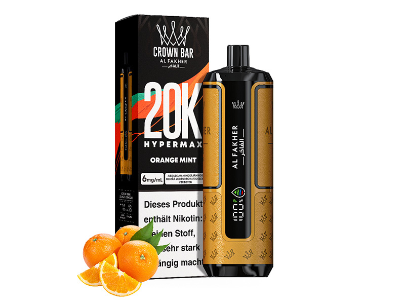 Al Fakher - Hypermax 20k 2ml Gerät + 2x10ml Pod - Orange Mint