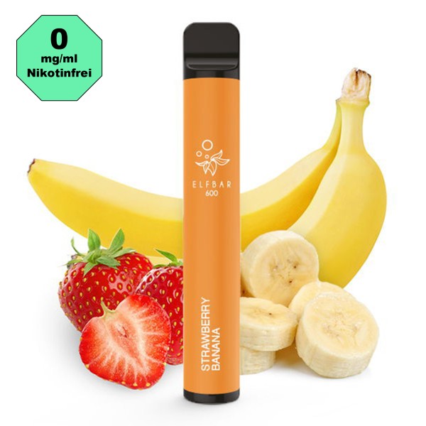 ElfBar 600 - Einweg E-Zigarette - Strawberry Banana 0mg
